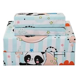 JSD Panda Kids Sheet Set Twin Size, 3 Piece Blue Moon Stars Printed Microfiber Bed Sheets Deep Pocket