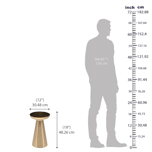 Image of Wakefit Glimra Golden Electroplated Side Table |Mirror Gold Finish | Bed Side Table|End Table for Living Room, Bedroom, Office, Coffee Table in Gold | Stylish & Comfortable Furniture for Home Decor
