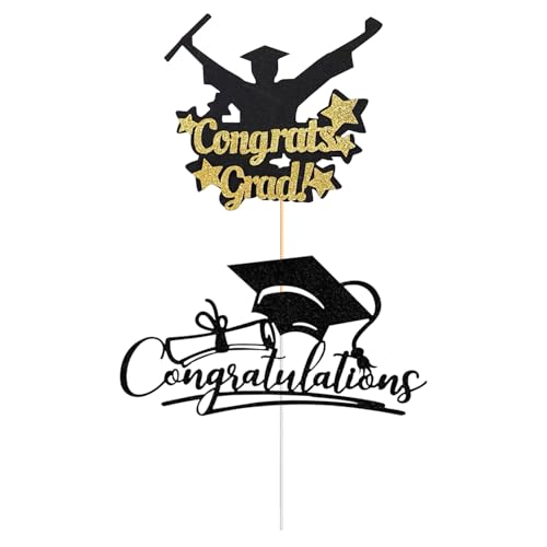 JDNFKG 2 Tipi di Cartelloni per La Torta di Laurea,