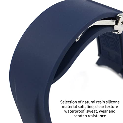 Bracelet montre silicone 22mm anti-transpiration bleu
