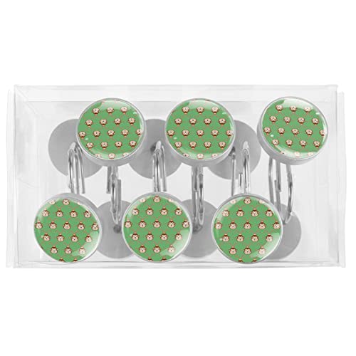 Crochets de rideau de douche singe vert en acier inoxydable x12 - 6