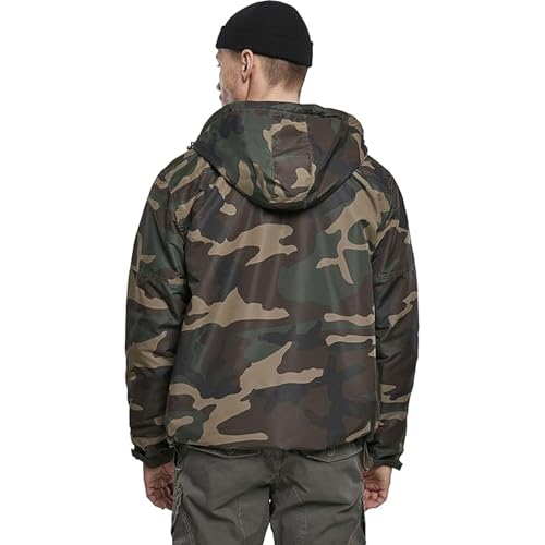Men's Fleece-lined Full Zip Windbreaker, Woodland - L3