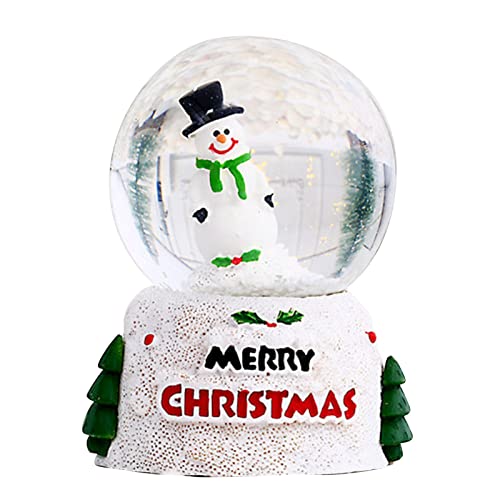 Globo de Nieve, Globo de Nieve de Navidad, Bola de Cristal Iluminada, Adornos de Bolas de Cristal de Navidad, Adornos Navideños Interiores para Hogar (muñeco de Nieve pequeño)