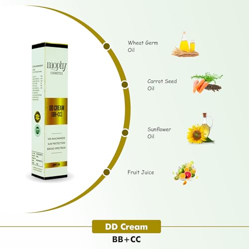 mophy Dd Cream For All Skin Type (Bb+Cc) Sun Protection Broad Spectrum With Natural Extracts (Spf 30) - Multi-Vitamin Rich Extracts Of Olives (50 Ml (Pack Of 1))