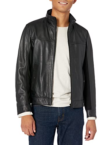 Hugo Boss Chaqueta de cuero para hombre - MOTOS BIKERSTORE.MX