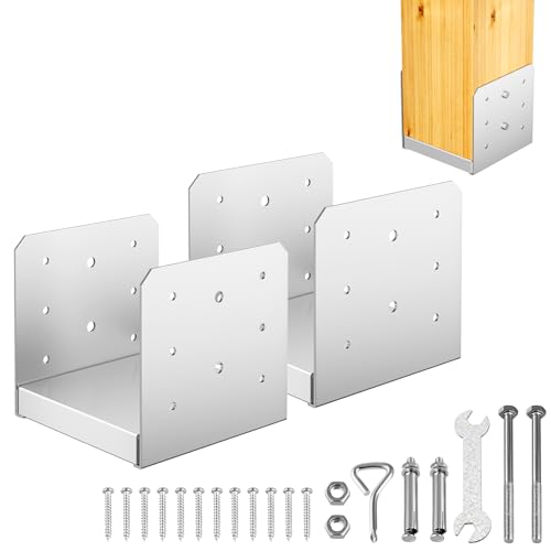 6"x6" Adjustable Post Base, 2Pcs Stainless Steel Post Anchor Bracket