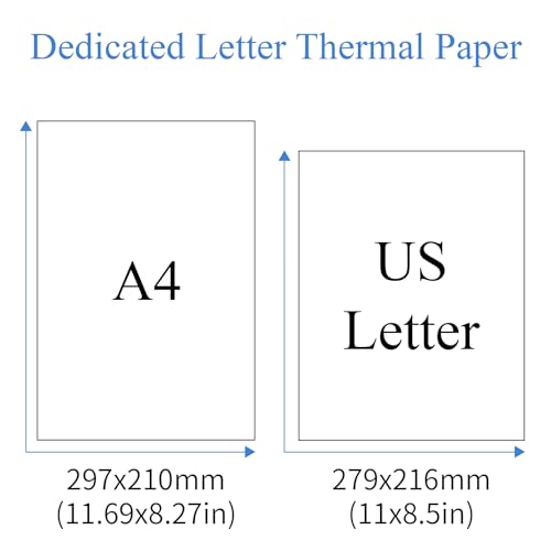 Image of Thermal Printer Paper 8.5 x 11 Inch,100 Sheets Folding Thermal Paper | US Letter Size Thermal Paper, Compatible with M08F /A40 Thermal Portable Printer, Continuous Folding(100 Sheets)