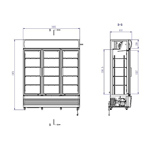 Large Beverage Cabinet 1065 L - Combisteel - R290 Glazed
