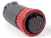 Conxall 3280-8Sg-328Cc2 Multi-Con-X, Red Coupling Straight Cable Plug 8 Socket - Crimp Contacts