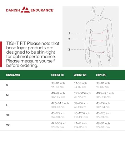 DANISH ENDURANCE Camiseta Térmica Manga Larga para Hombre, Capa Base Lana Merino, con o Sin Cremallera, Negro, L