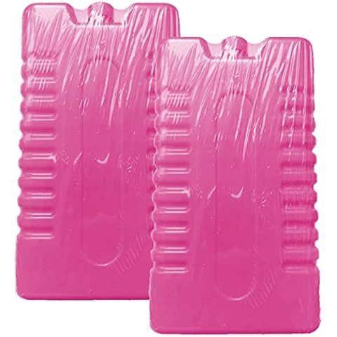 2pck Reusable Freezer Ice Block Perfect for Keeping Food & Drink Cool Travel Picnic Camping Packed Lunch Box Cool Bag Cold (Pink) Cover
