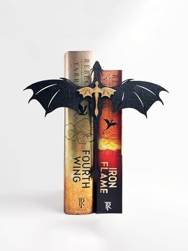 TwoDays Dragon Wing Inspired Bookshelf Display Decor - Romantasy Romance Merch, Fantasy Book Accessories Merchandise, Gifts for Bookish Book Lovers Library (8.5'' x 6.8'')