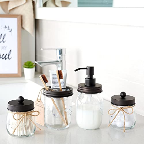 Amolliar-Mason-Jar-Toothbrush-Holder-Rustproof-Stainless-Steel-Holds-2-Toothbrushes-and-Toothpastewith-Chalkboard-Labels-Farmhouse-Decor-Bathroom-Countertop-and-Vanity-Storage-OrganizerBronze Amolliar Mason Jar Toothbrush Holder Rustproof Stainless Steel Holds 2 Toothbrushes and Toothpastewith Chalkboard Labels Farmhouse Decor Bathroom Countertop and Vanity Storage OrganizerBronze