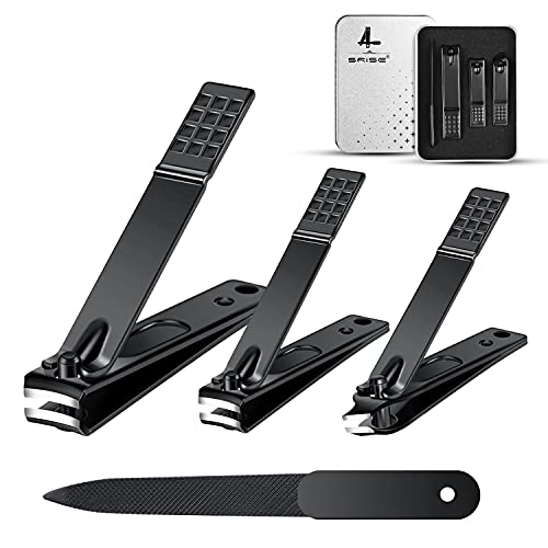 Nail Clippers Sharp Sturdy Toenail Fingernail Clippers for Men Women Seniors 4 PCS Nail Cutter Set