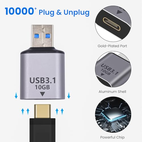 Image of Verilux Type C to USB Adapter USB 3.1 Type C to USB Charger Converter Support 10Gbps Speedy Data Transfer & 20W Fast Charging Compatible with iPhone 15, MacBook, Samsung Galaxy