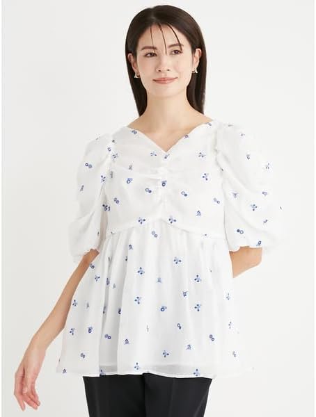 Amazon | 小花刺繍ペプラムブラウス CWFB251116WHT36 | シャツ Amazon | 小花刺繍ペプラムブラウス CWFB251116WHT36 | シャツ