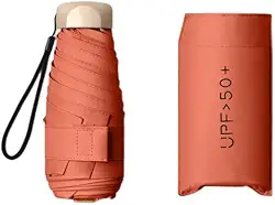 Miniguarda-chuva de viagem com capa, pequeno, compacto, com proteção UV, para sol e chuva, leve, à prova de vento, para mulheres, homens e crianças
