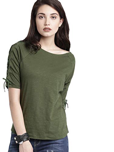 Image of DHRUVI TRENDZ Women's Regular Fit Tops | T Shirt for Women | Tops for Jeans for Women | Tops for Women | Western Tops for Women Stylish | T-Shirt for Women