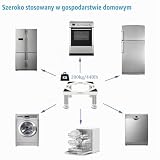 Stojak na pralkę Stojak na pralkę do lodówki, suszarki, nóżki z przyssawkami, montaż bez użycia narzędzi, obciążenie 200 kg, regulowana wysokość (43-65 cm, 19-22 cm)