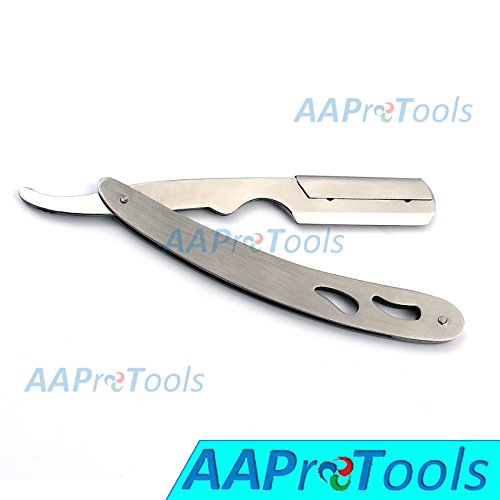 AAPROTOOLS PROFESSIONAL STRAIGHT EDGE RAZOR WITH 100 SINGLE EDGE BLADES - CLOSE SHAVING MEN'S MANUAL SHAVER SAFETY A+ QUALITY