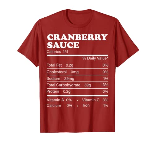 Salsa de arándanos Nutrición Divertido Acción de Gracias Nutricional Camiseta