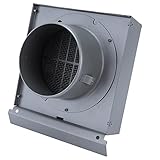 Griglia di ventilazione in acciaio inox, 150 mm, sportello elettrico per cappa da parete con valvola di ritegno, protezione dalla corrosione e dagli insetti, colore grigio RAL 7016 (100 mm pipe