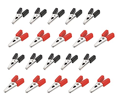 ERH India (10 Pair) 35mm Metal Alligator Clips Insulation Crocodile Clip Electrical Clamp Test Probe Meter Black Red Crocodile Clips for Battery (B09CZJ613P) Amazon Price History, Amazon Price Tracker