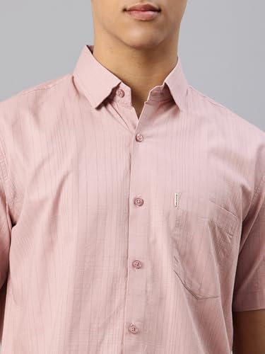 Image of Majestic Man Men's Pure Cotton Dobby Weave Checks Slim Fit Half Sleeve Casual Shirt