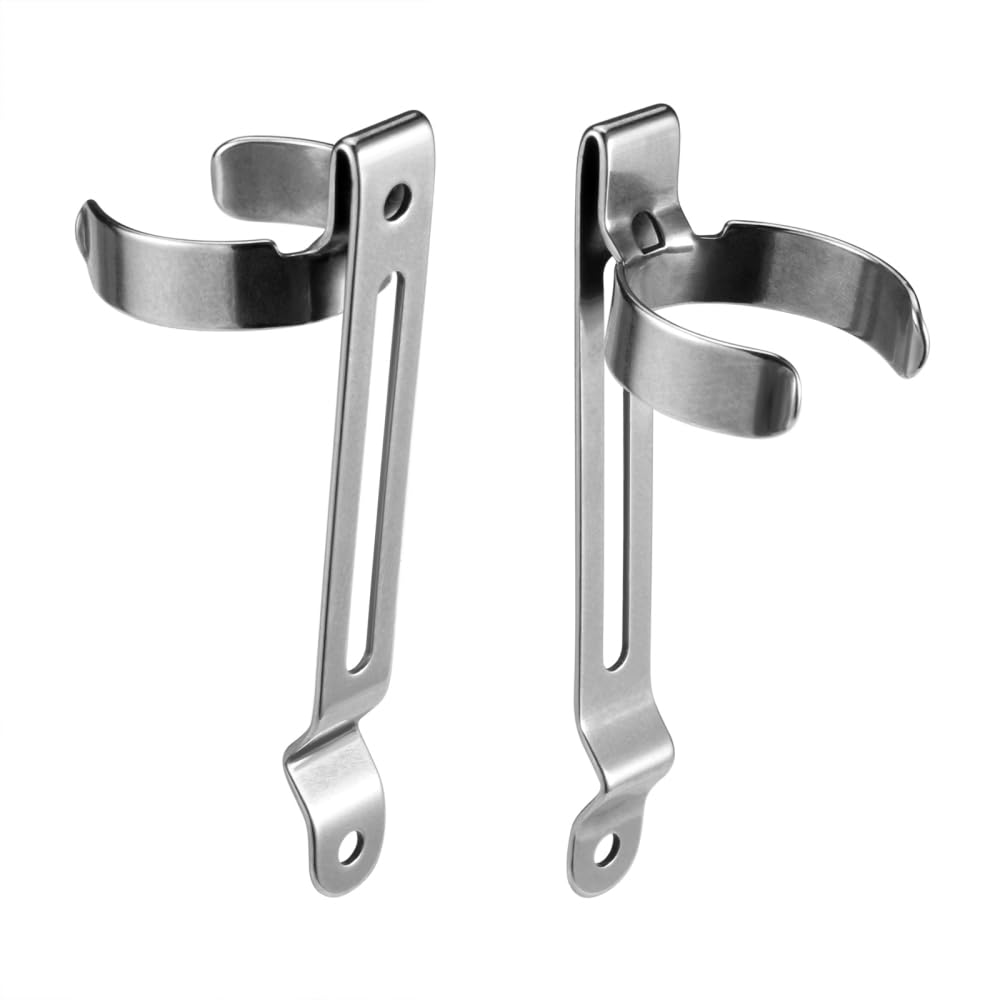 BDKMMS 2Pcs Flashlight Clips, Removable Belt Pocket Clips Replacement Mental Clips for Flashlights