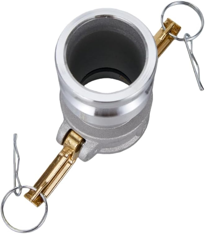 Aluminum Type DA Camlock Hose Fitting, Reducer, 1.5" Female Camlock x 2" Male Camlock