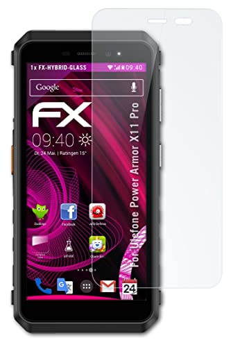 atFoliX Lámina Protectora de plástico Cristal Compatible con Ulefone Power Armor X11 Pro Película Vidrio, 9H Hybrid-Glass FX Protector Pantalla Vidrio Templado de plástico Cover