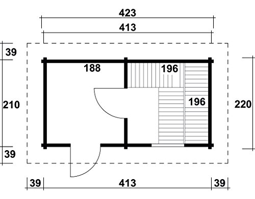 Wolff Saunahaus Mikko 70 Pultdach-Sauna – Bild 4