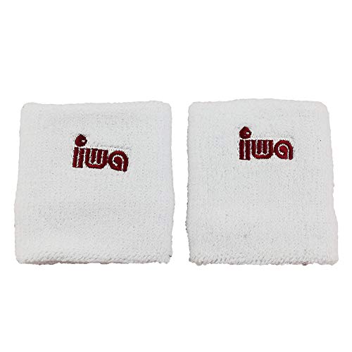 IWA - Coppia di Fasce Sudore Tergisudore per Cinghia da Ginnastica, 8 cm, Bianco