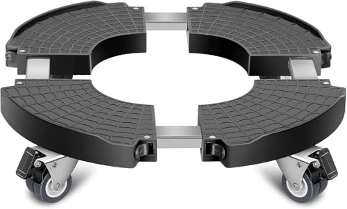 Plant Caddy with Wheels, Heavy Duty and Easy to Use, Rolling Plant Stand Adjustable, Large Plant Cart Dolly with Casters for Flower Pot Garden Pot Mover (Double 4 Wheels Stand Black)