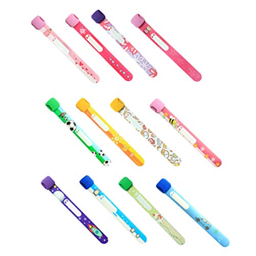 Pulseiras de segurança LIOOBO 12 peças à prova d'água Identificação de segurança Pulseiras Anti-Per