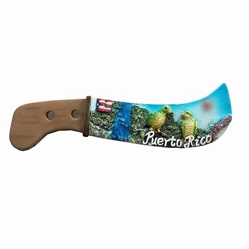 Handcrafted Puerto Rico Knife Shaped Fridge Magnet, Unique Puerto Rican Souvenir & Creative Travel Gift