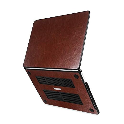 Fintie Protective Case for MacBook Pro 13 (2019 2018 2017 2016 Release) - PU Leather Coated Hard Cover for MacBook Pro 13 Inch A2159 A1989 A1706 A1708 with/Without Touch Bar & Touch ID, Brown