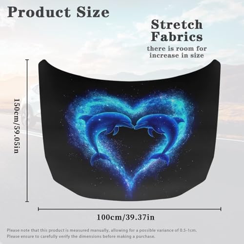 Image of Dolphin Car Hood Flag Cover - 59x39 in Car Hood Cover for Car Decor,Waterproof Car Cover Protector for Auto Car Truck Van SUV