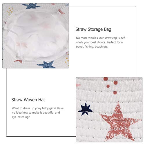ABOOFAN Chapéu de sol infantil anti-UV chapéu de balde com estampa de estrela chapéu de praia verão
