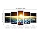 Pyradecor The Earth Canvas Prints Wall Art Outer Space Pictures Paintings Ready to Hang for Living Room Bedroom Home Decorations 5 Panels Modern Stretched Universe Landscape Artwork