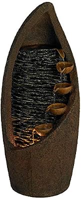 Nathan Cascade 34 1/2" High Large Rustic Indoor Outdoor Decor Faux Stone Floor Fountain with Light LED Standing Waterfall Tiered Water Feature for Outside Garden Patio Yard Backyard - John Timberland