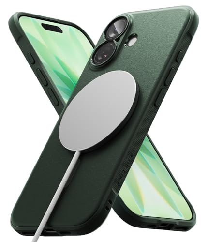 Image of Ringke Onyx Magnetic Compatible with iPhone 17 Case Back Cover [Strong Magnet] Military-Grade Protection TPU Shockproof Rugged Bumper Full Protection - Magnetic Dark Green