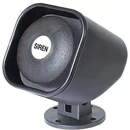 Realon 220v -110 DB Plastic Hooter Security Alarm for Bank. Loud Sound (Large, Black)