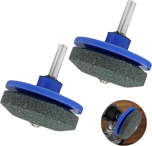 Premium Lawn Mower Blade Sharpeners - 2-Pack Blue Garden Tool Sharpening Kit