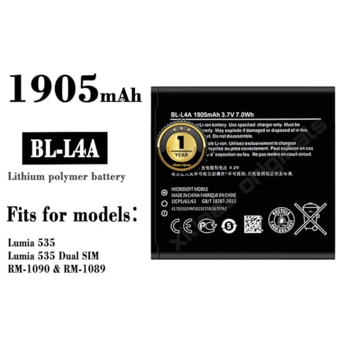 Image of BL-L4A Battery for Nokia Lumia 535 /830 / 1905 / RM-1090 / RM-1089 / Dual 830 RM-984 (1905mAh) Battery with 1 Year Warranty**** (N13)