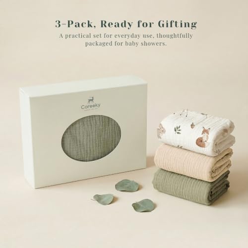 Image of 3 Pack Muslin Bassinet Fitted Sheets for Bedside Sleepers | Soft Cotton Baby Sheet Set Compatible with Baby Delight for Boys and Girls, Dream On Me, AMKE and Other Rectangle Mattresses