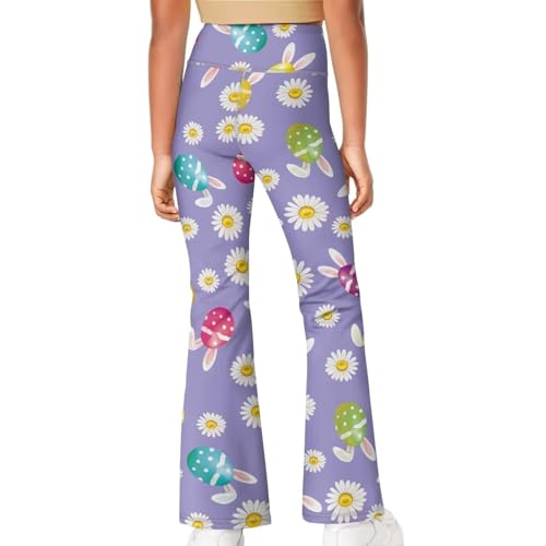 Easter Girls Flare Pants Size 5-14 Years Wide Leg Tummy Control Bell Bottoms High Waist Leggings Kids Outfit4