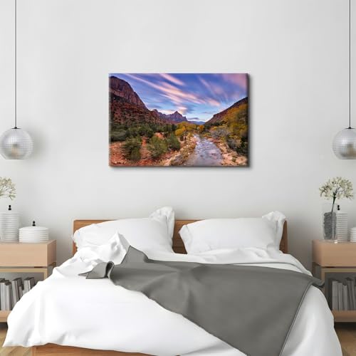 Image of Canyon Wall Art for Office Desert Oasis Landscape Pictures Extra Large Wall Decor Bedroom Decoration 32x48 inch Utah National Park Cliff Scenery Canvas Painting USA Nature Photo Poster Print Artwork Gifts