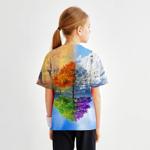 Image of Hgvoetty Boys Girls Graphic T-Shirts Kid 3D Casual Tops Tees for 6-16 Years | Youth Novelty Shirts, Bright Eye-Catching Design, Lightweight and Soft Material, Suit for Daily Sport, Party and School Wear