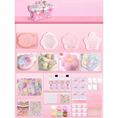 Jifocelt�X�N�C�[�Y DIY �L�b�g �����^�t�� �ӂ�ӂ�p�E�_�[�ޗ��Z�b�g ����I���W�i���s�˂������� �q����l���p �X�g���X���� �m�犴�G�V�� �A�[�g�N���t�g �M�t�g���� (�y200ml�p�����z�y4��ނ̌^�z,�s���N)